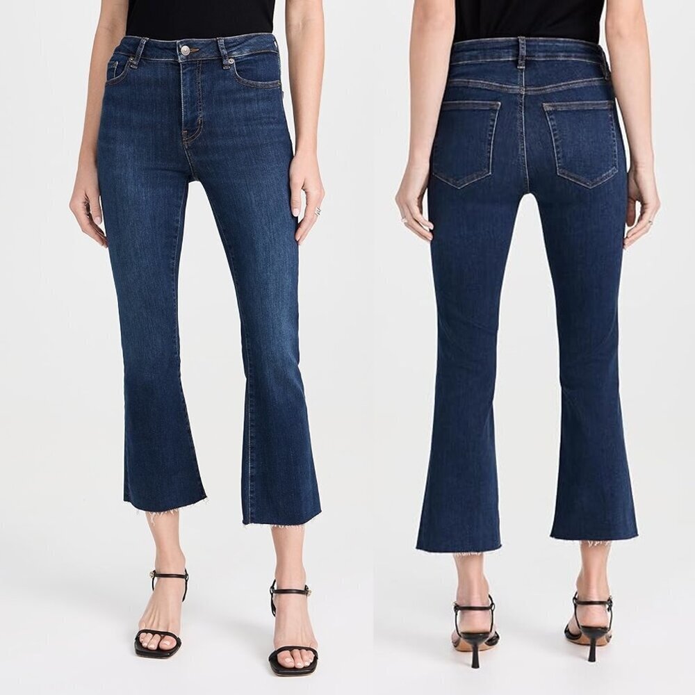 NWT New $245 Frame Le Crop Raw Hem Mini Bootcut Jeans In Raw After Size 24